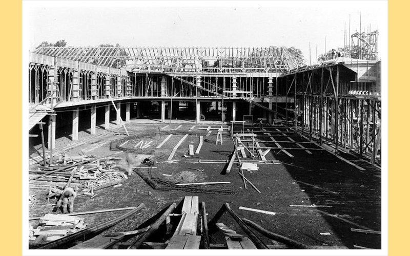 Die Flugwerft im Rohbau, 1918
