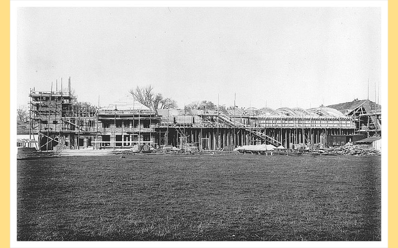 Die Flugwerft im Rohbau, 1918