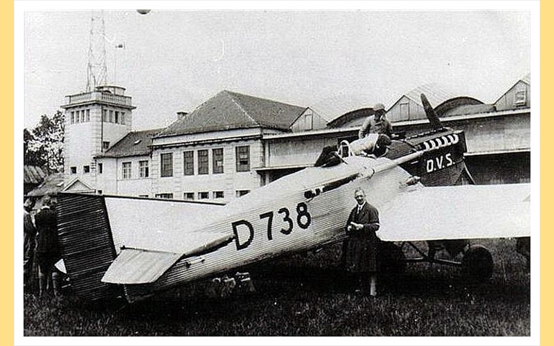 Junkers A 20, zweisitziges Mehrzweckflugzeug vor der Flugwerft, ca 1929