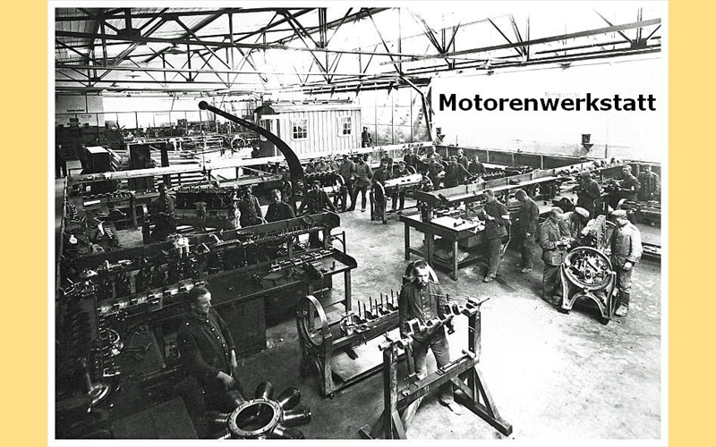 Motorenabteilung in der Werft